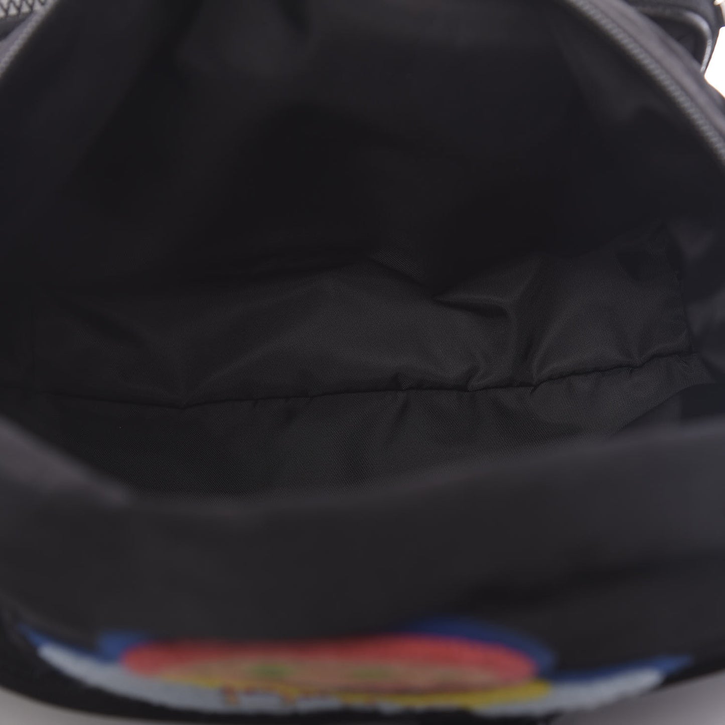 Nylon 80s Logo Patch Belt Bag Black