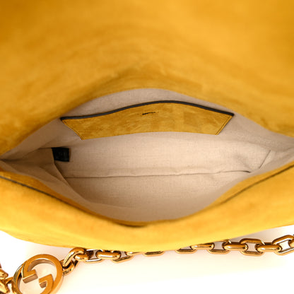 Gucci Micro GG Suede Medium Chain Shoulder Bag Yellow 4 of 9