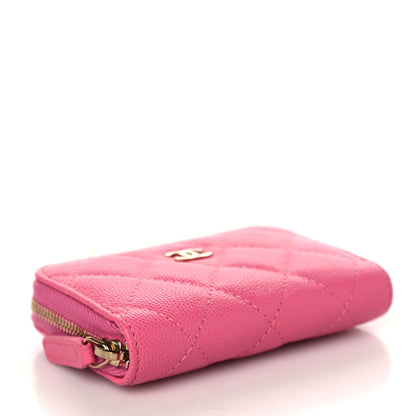 Chanel Caviar Quilted Zip Coin Purse Dark Pink 4 of 8