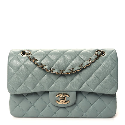 Chanel Caviar Quilted Small Double Flap Light Blue 1 of 11