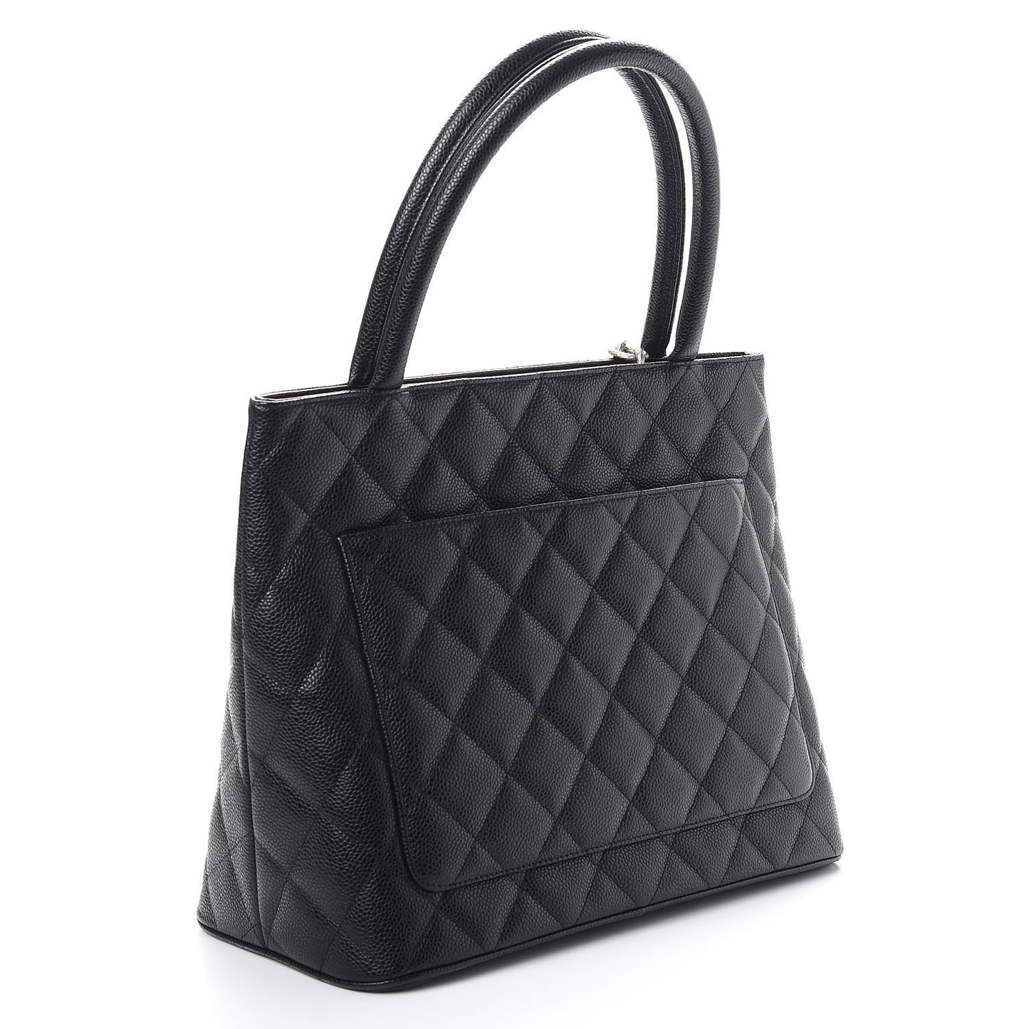 Caviar Quilted Medallion Tote Black