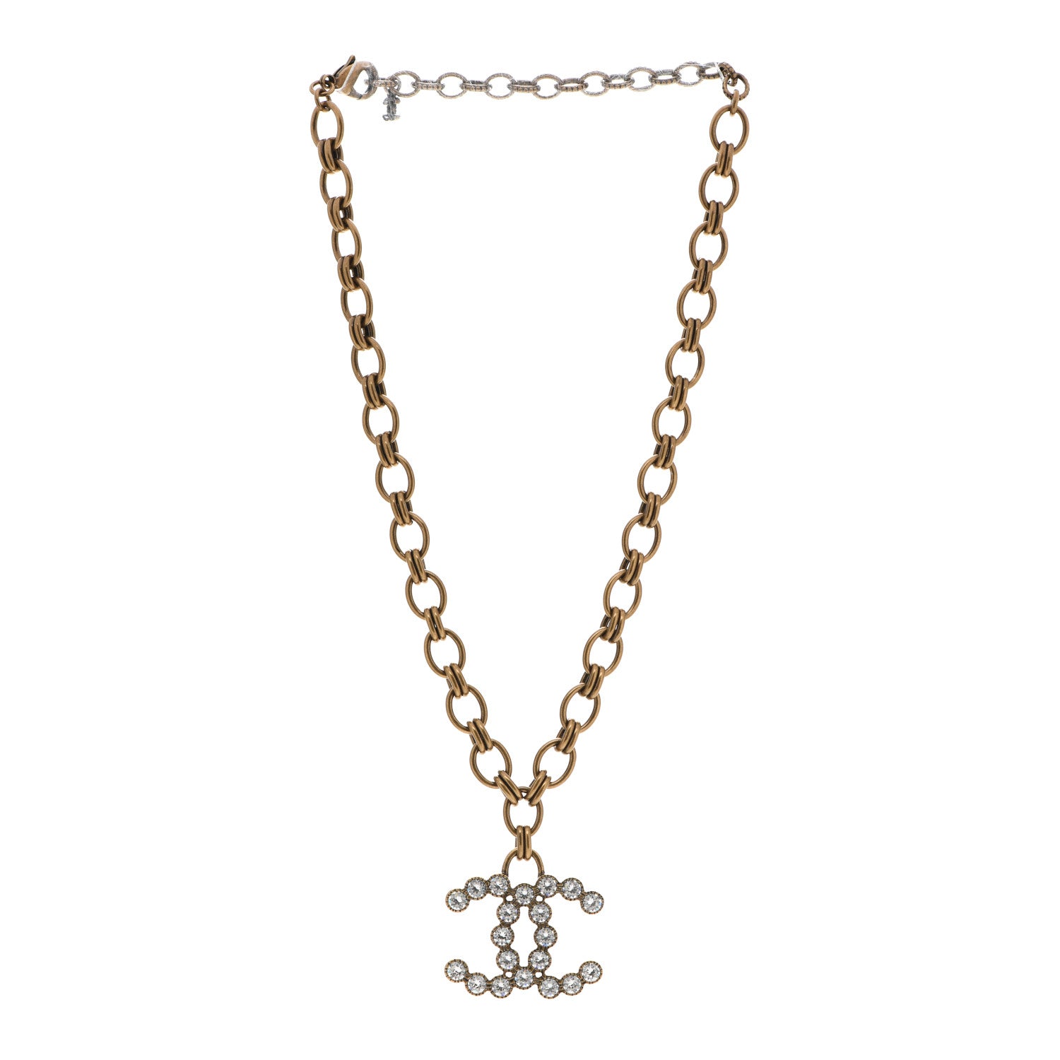 Chanel Crystal CC City Of Lights Necklace Gold 3 of 5