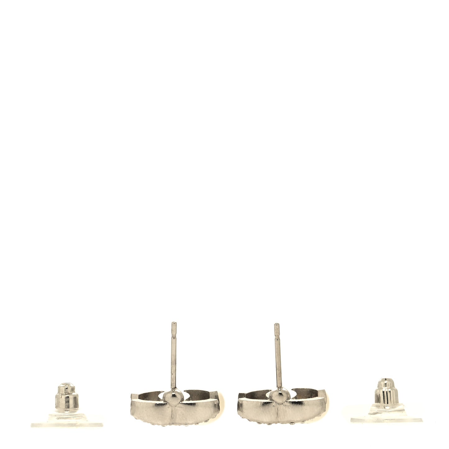 Crystal Pearl Flower CC Drop Earrings Silver