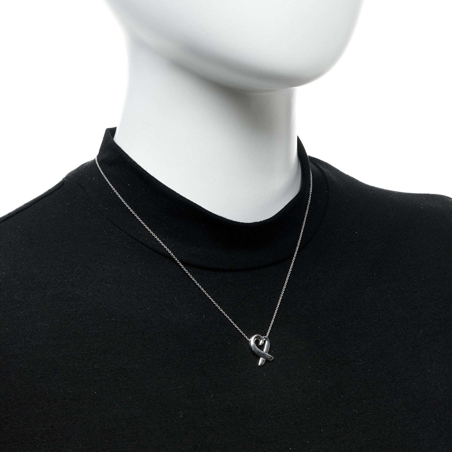 Tiffany Sterling Silver Paloma Picasso Loving Heart Pendant Necklace 2 of 6