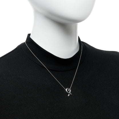 Tiffany Sterling Silver Paloma Picasso Loving Heart Pendant Necklace 2 of 6