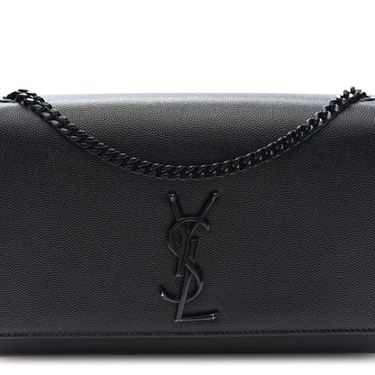 Saint Laurent Grain De Poudre Medium Classic Monogram Monochrome Kate Satchel Black 6 of 8