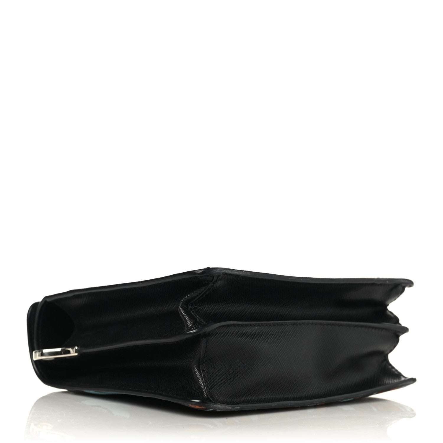 Prada Saffiano Stampata Print Shoulder Bag Black Multicolor 3 of 9