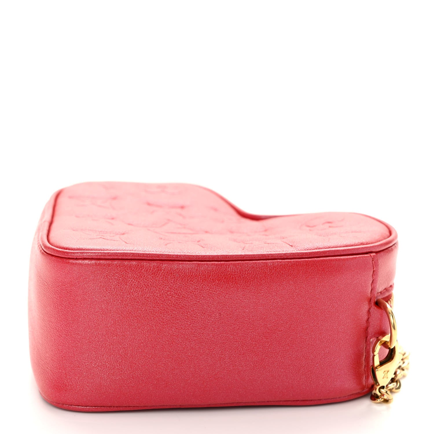 Louis Vuitton Lambskin Embossed Monogram Fall In Love Sac Coeur Heart Chain Bag Lipstick Red 8 of 9