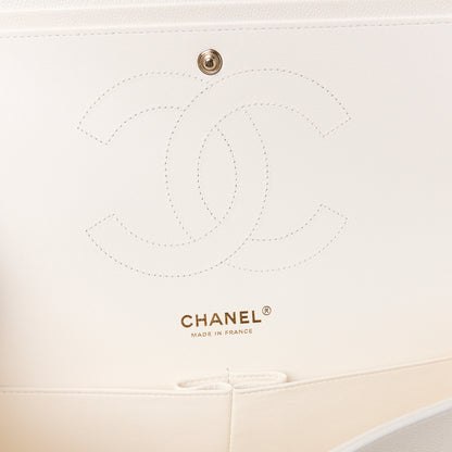 Chanel Caviar Quilted Jumbo Double Flap White 6 of 12
