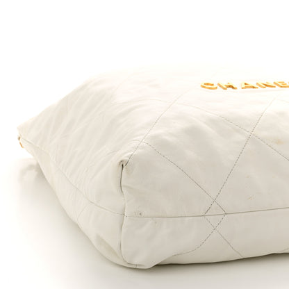 Chanel Shiny Calfskin Quilted Large Chanel 22 White 10 of 13