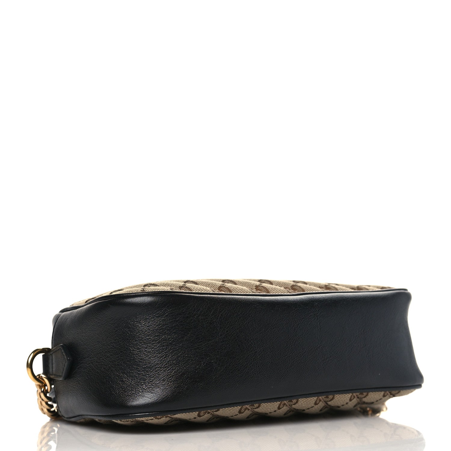 Gucci Monogram Matelasse Diagonal Small GG Marmont Chain Shoulder Bag Beige Black 4 of 9