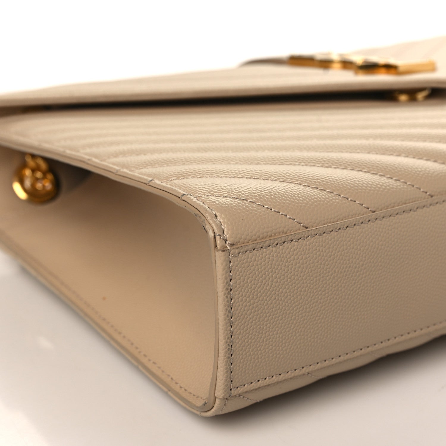 Saint Laurent Grain De Poudre Matelasse Large Monogram Satchel Nude Powder 8 of 10