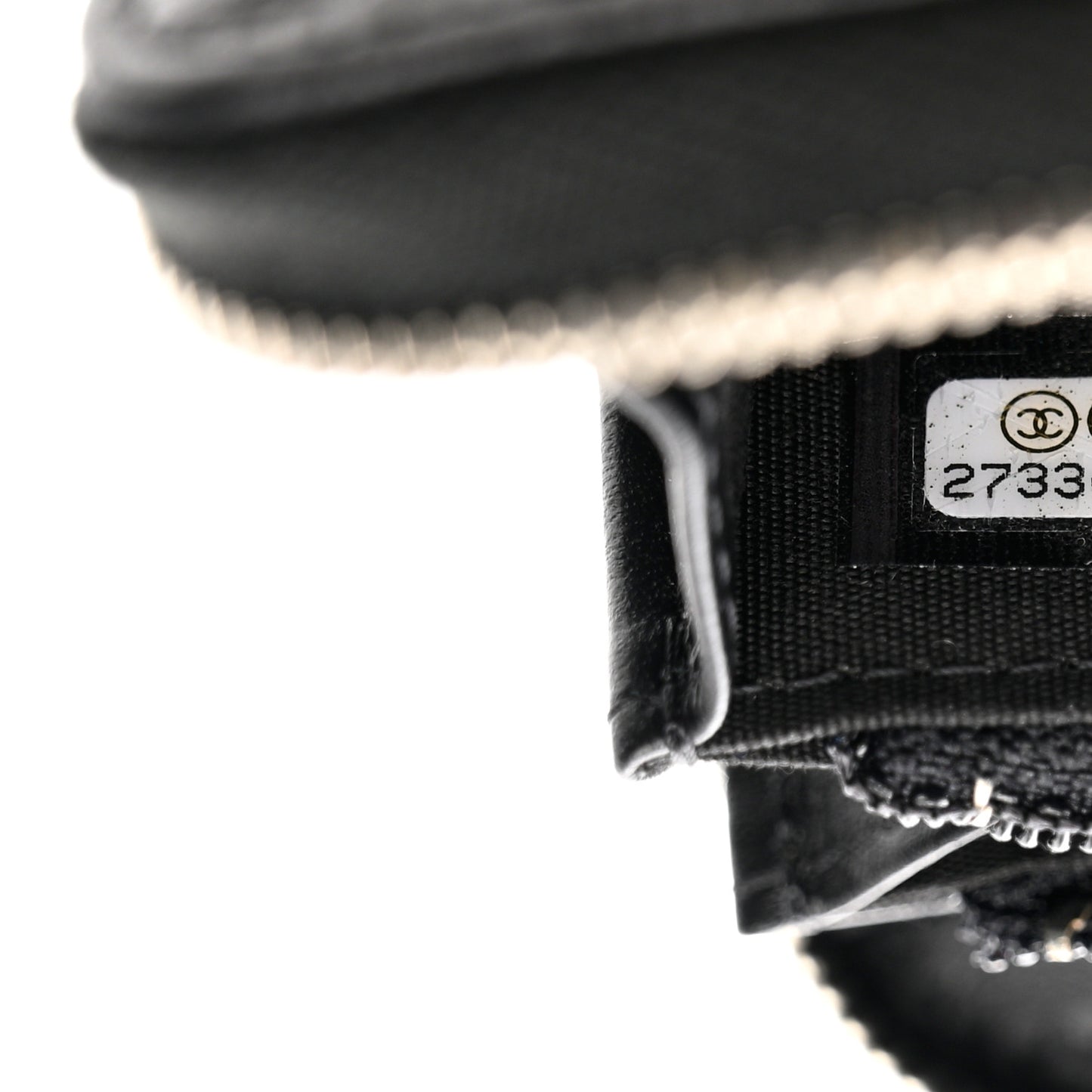 Goatskin Camellia Embossed Medium Zip Around Wallet Black