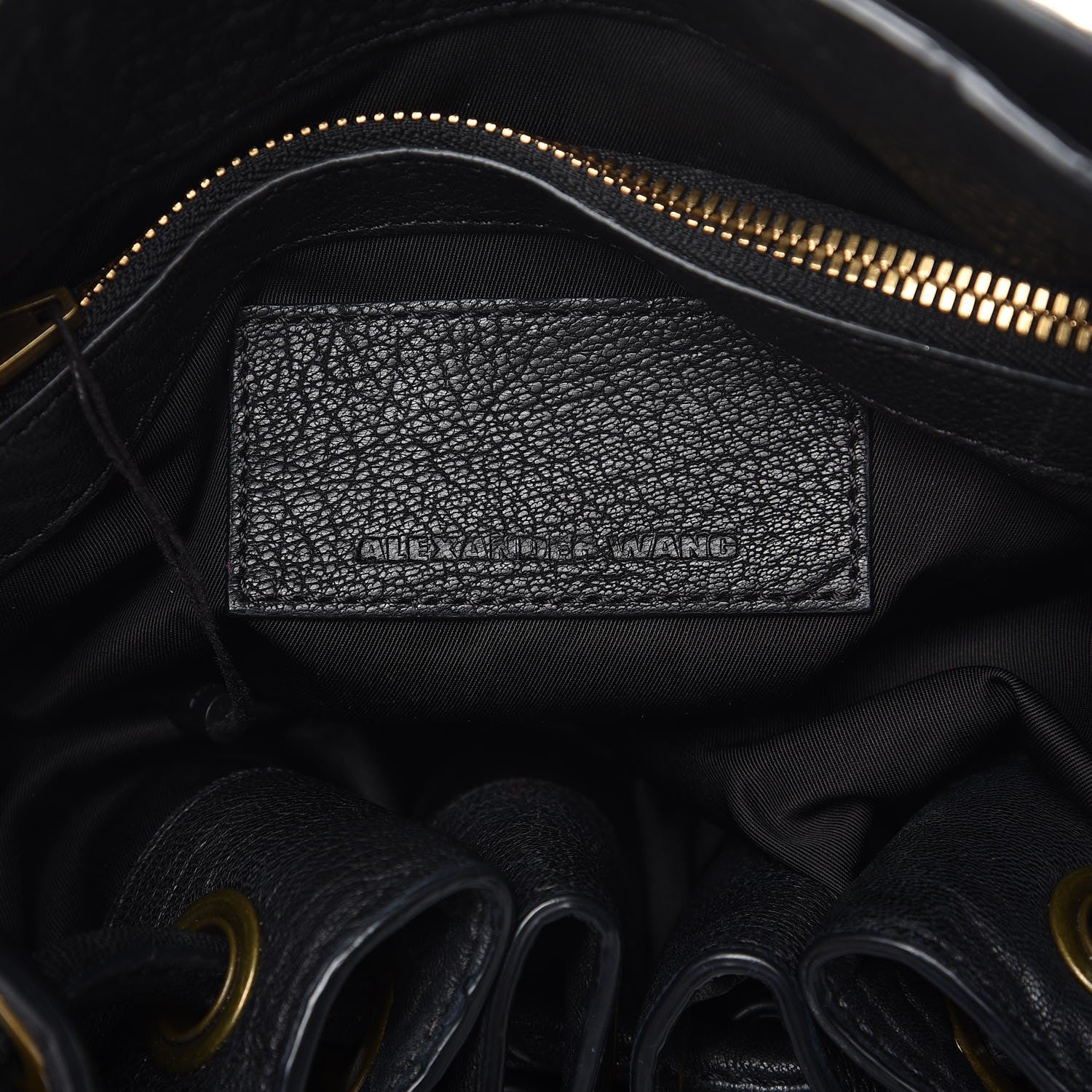 Alexander Wang Pebbled Lambskin Diego Bucket Bag Black Antique Brass Hardware 6 of 10