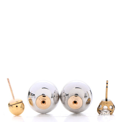 Christian Dior Crystal Mise En Dior Tribal Earrings Gold Silver 3 of 5
