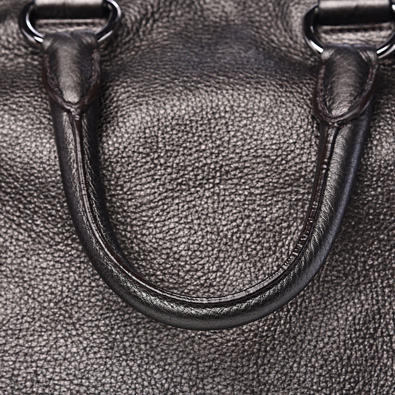 Prada Metallic Vitello Daino Shopping Tote Black 9 of 11