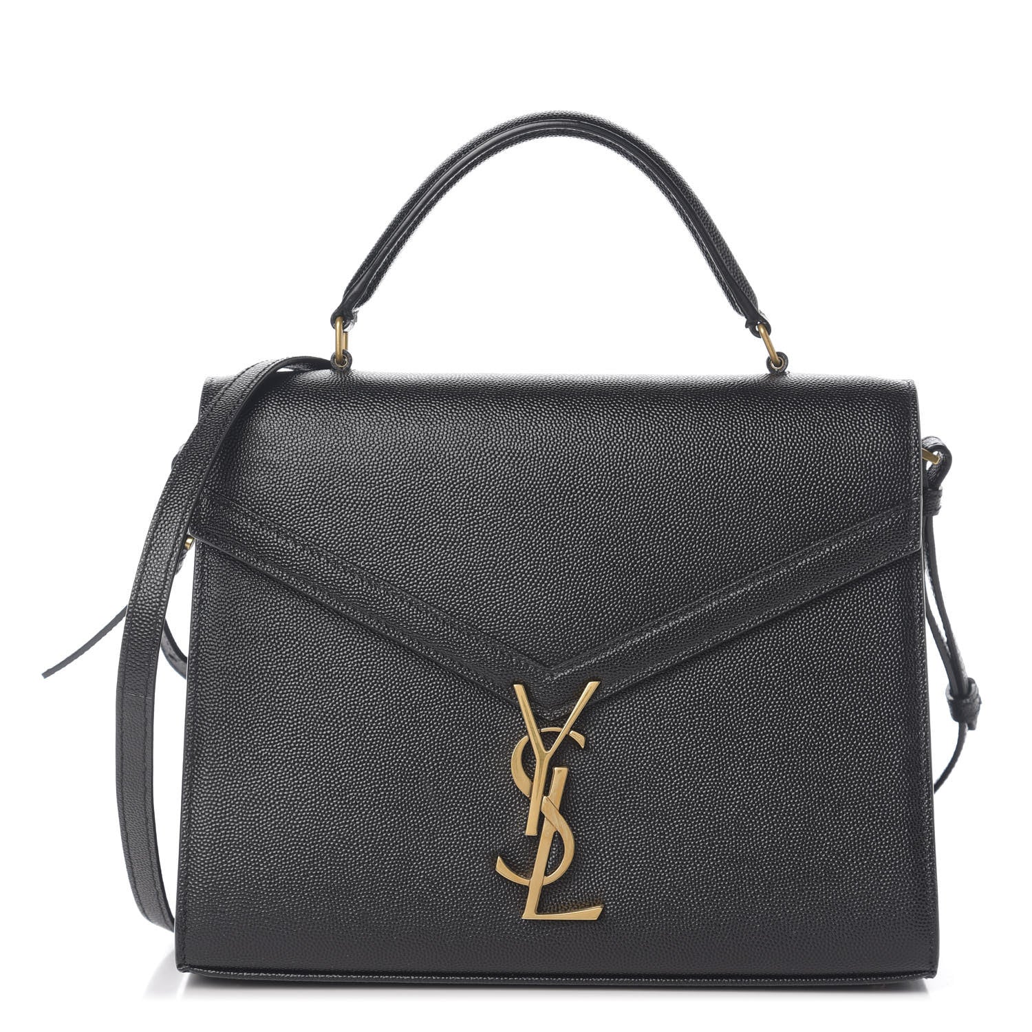 Saint Laurent Grain de Poudre Medium Classic Monogram Cassandra Top Handle Black Rouge Legion 1 of 9