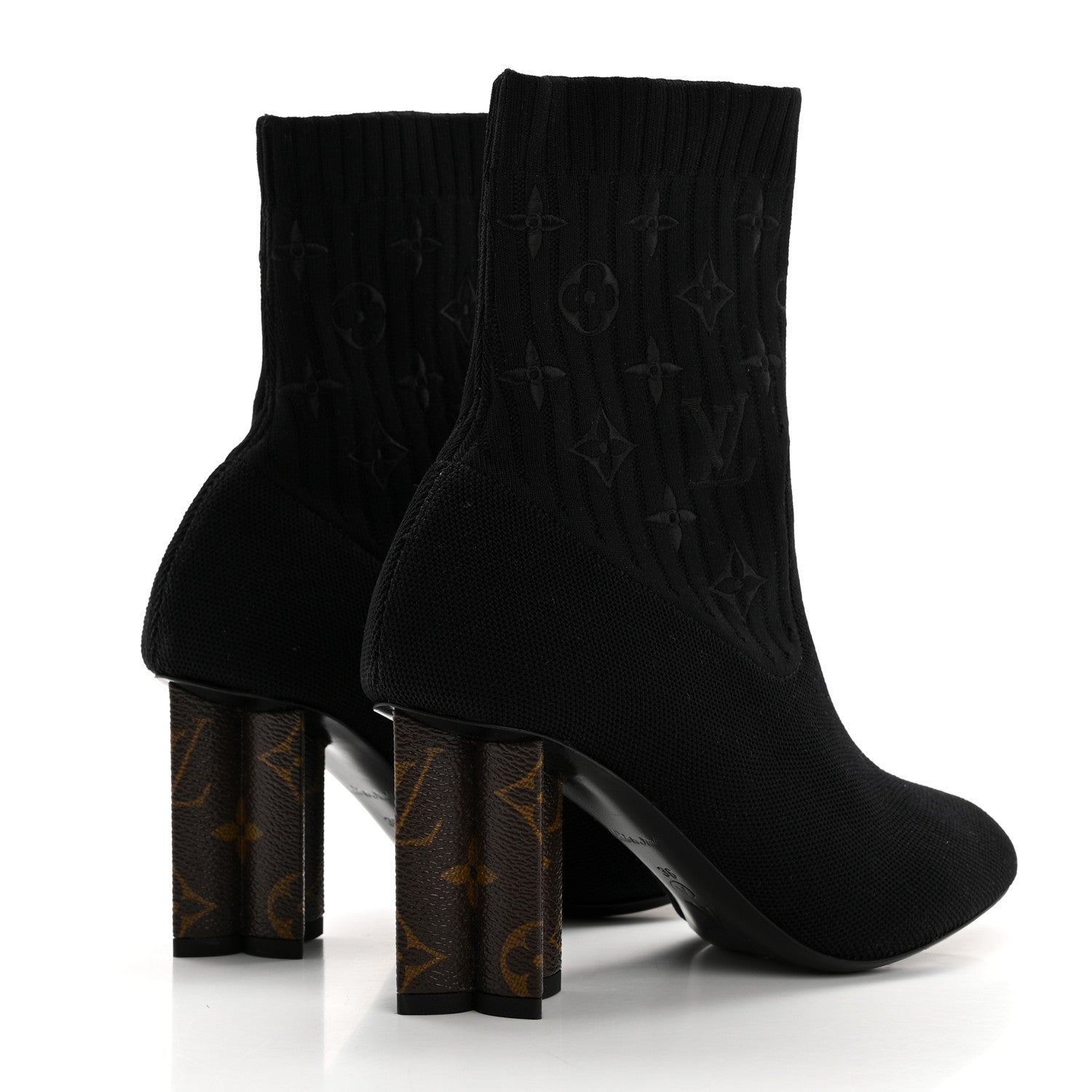 Louis Vuitton Monogram Stretch Fabric Silhouette Ankle Boots 36 Black 4 of 7