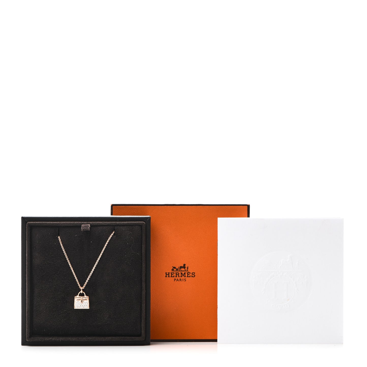 18K Rose Gold Diamond Kelly Amulettes Pendant Necklace