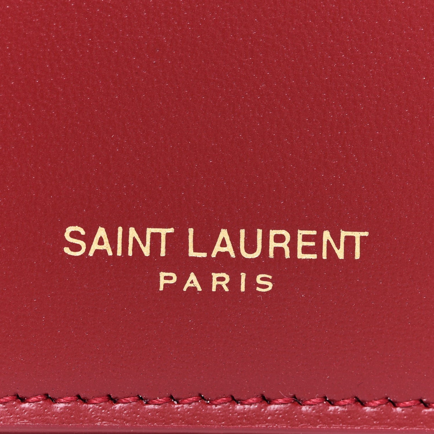 Saint Laurent Calfskin Monogram Chain Card Case Rouge Eros 7 of 8