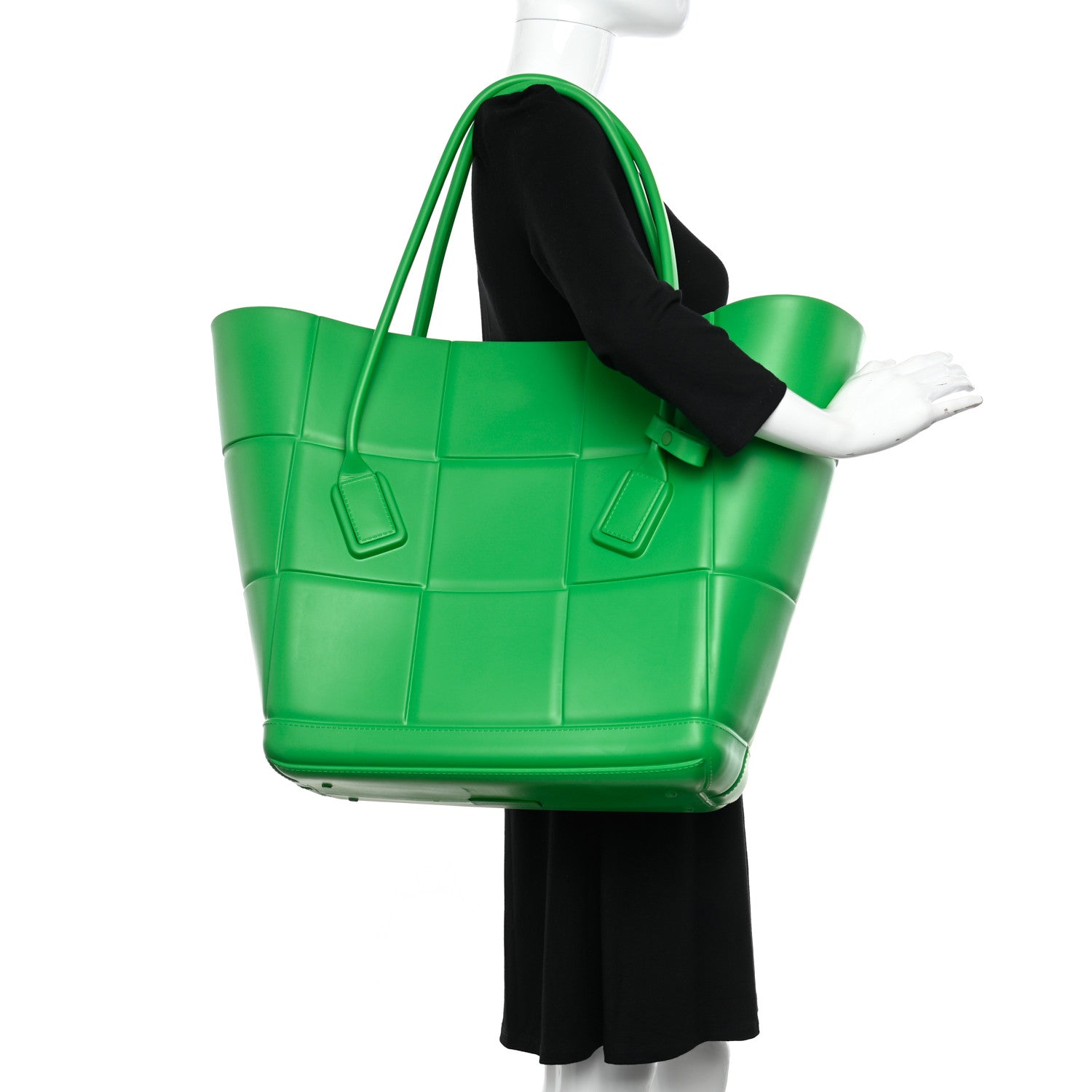 Bottega Veneta Rubber Maxi Intrecciato Medium Arco Grass 2 of 9
