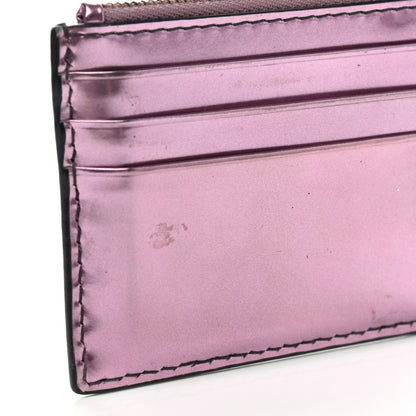 Christian Dior Metallic Calfskin D-Fence Card Holder Pink 10 of 11