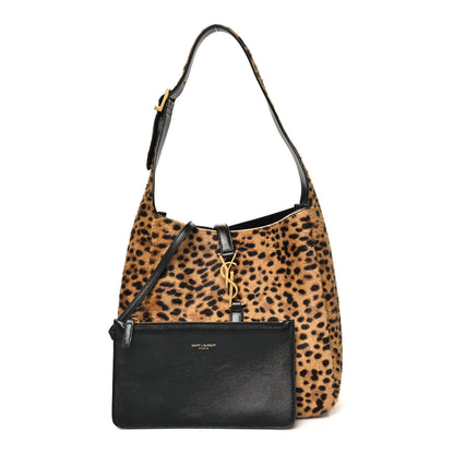 Saint Laurent Pony Hair Leopard Print Small Le 5 A 7 Soft Hobo 3 of 11