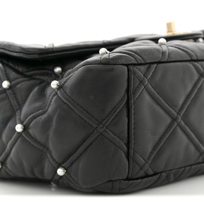 Chanel Lambskin Quilted Pearl Studded Flap Black 9 of 10