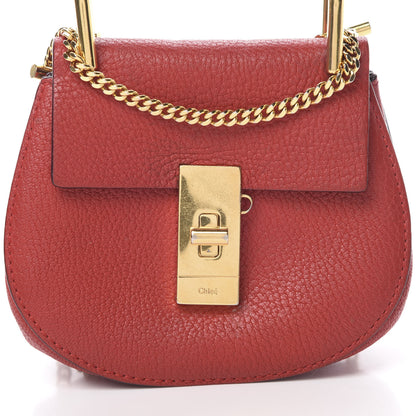Chloe Grained Lambskin Nano Drew Shoulder Bag Plaid Red 8 of 14