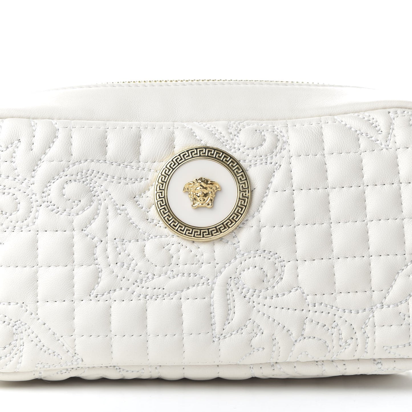 Nappa Barocco Quilted Vanitas Medea Belt Bag White
