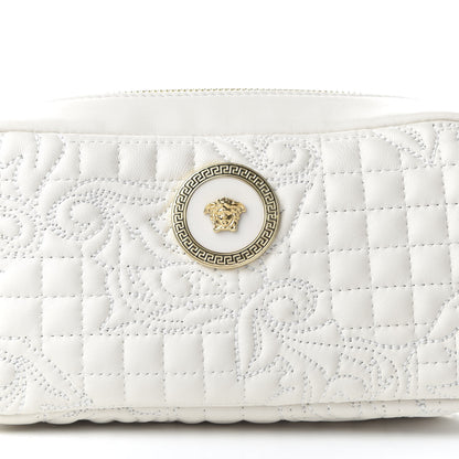 Versace Nappa Barocco Quilted Vanitas Medea Belt Bag White 9 of 10