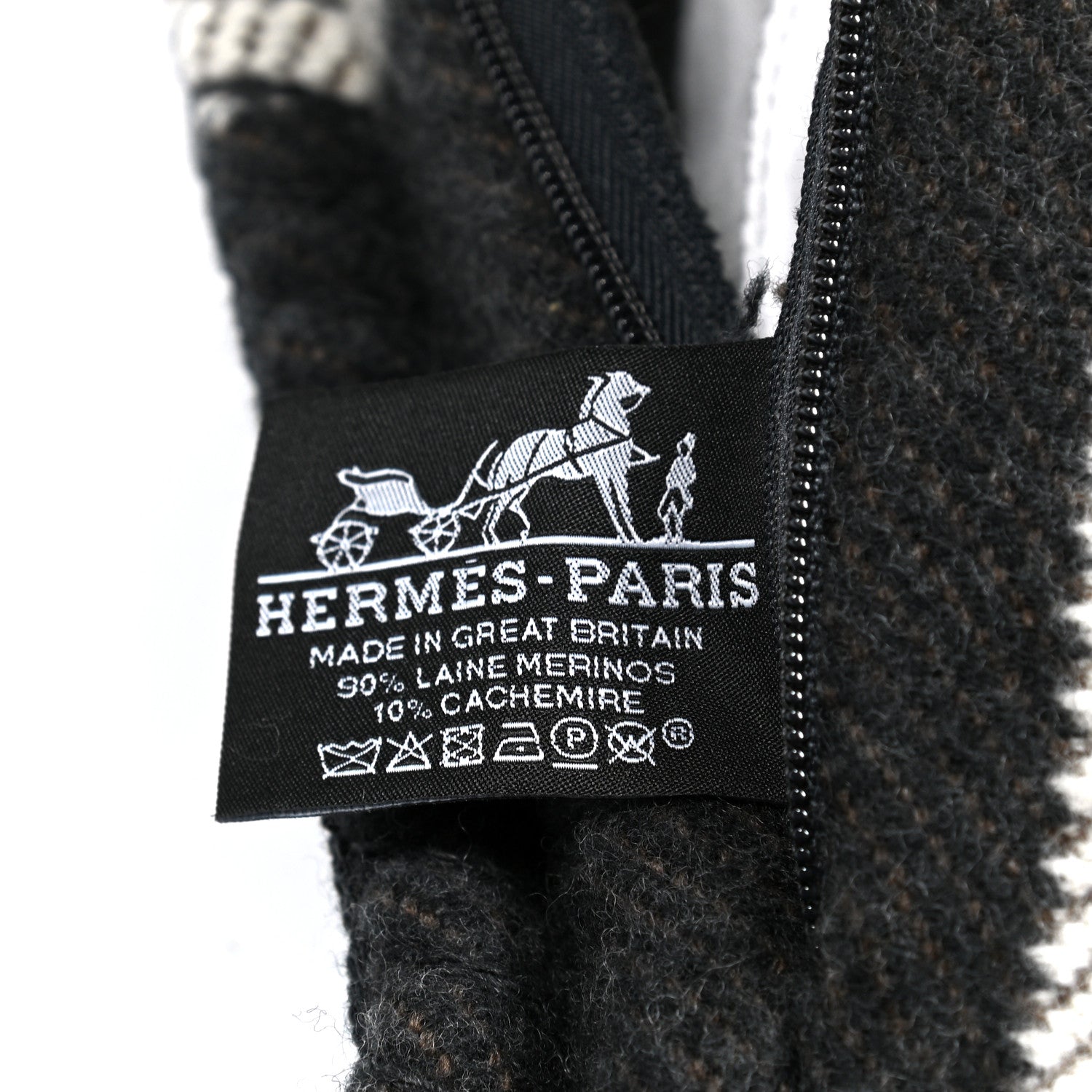 Hermes Wool Cashmere Avalon Pillow Ecru Gris Fonce 3 of 3