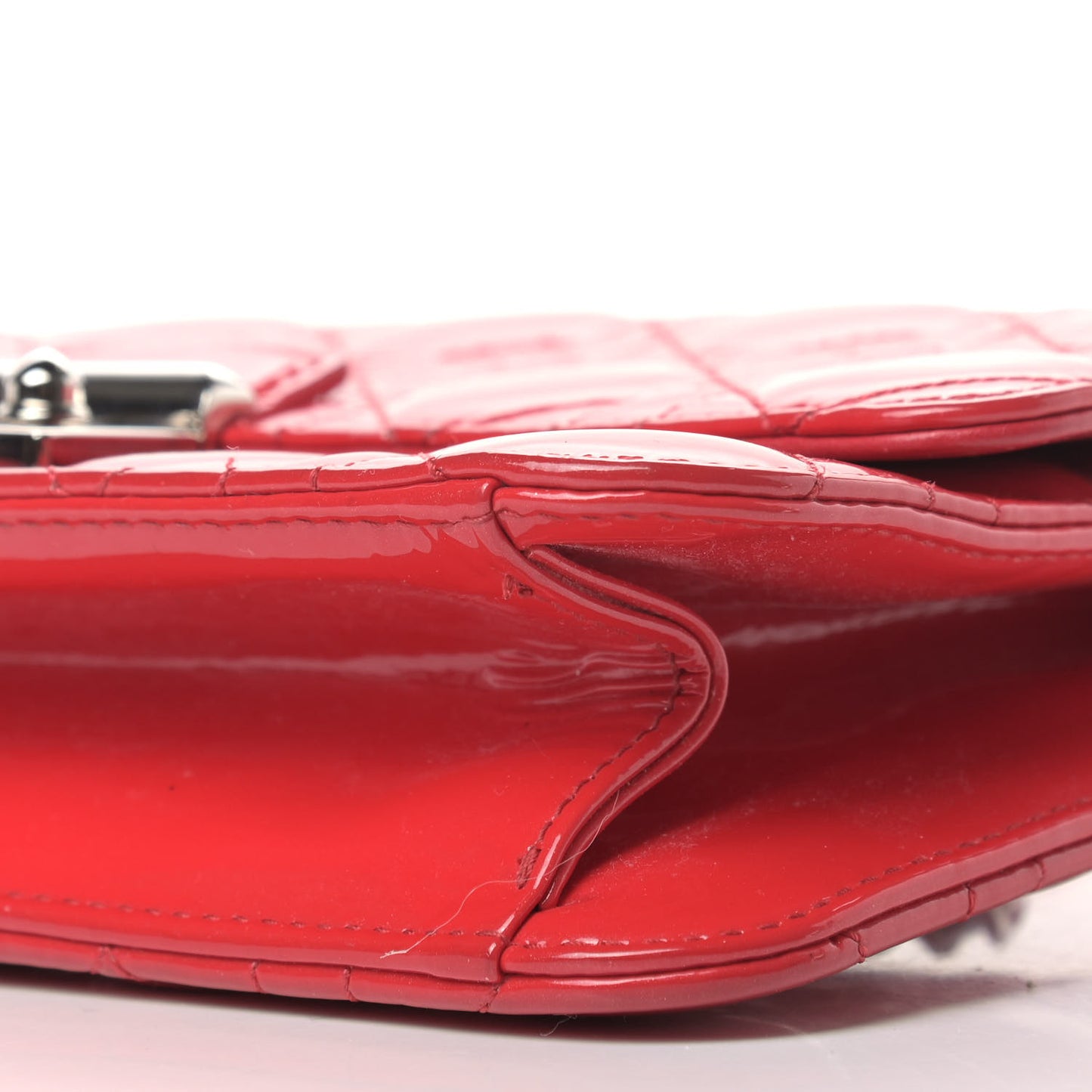 Patent Cannage Miss Dior Promenade Pouch Red