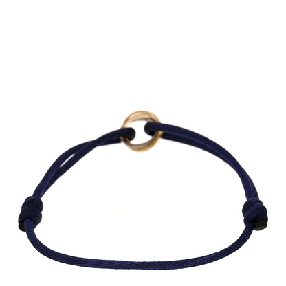 Cartier 18K Pink Yellow White Gold Trinity Adjustable Cord Bracelet Blue 3 of 4