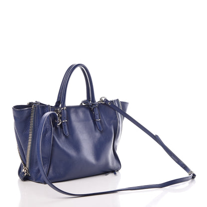 Balenciaga Calfskin Papier Mini A4 Zip Around Tote Bleu Mineral 3 of 9