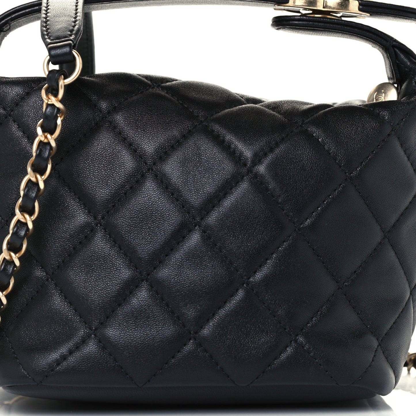 Lambskin Quilted Small Perfect Meeting Hobo Black