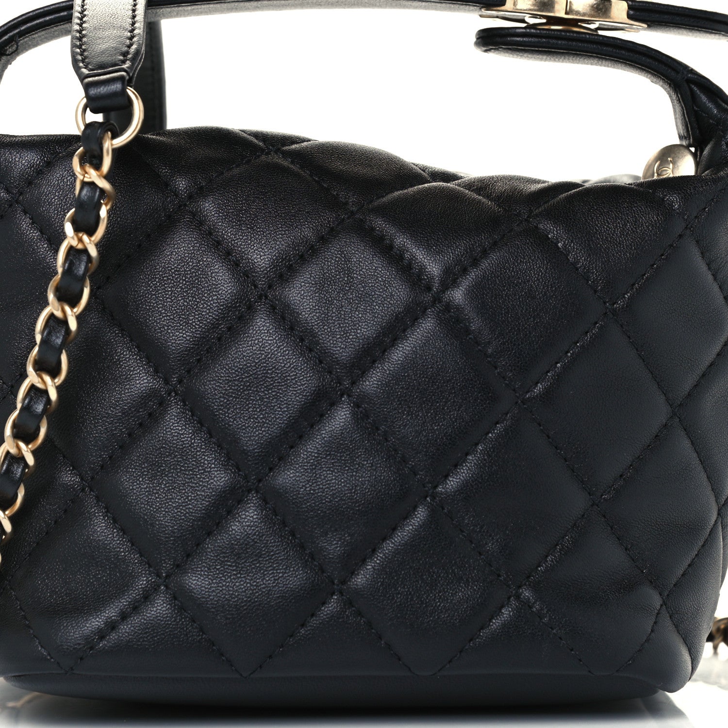 Chanel Lambskin Quilted Small Perfect Meeting Hobo Black 8 of 11