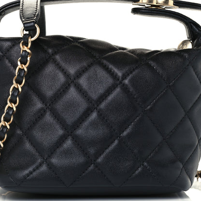 Chanel Lambskin Quilted Small Perfect Meeting Hobo Black 8 of 11