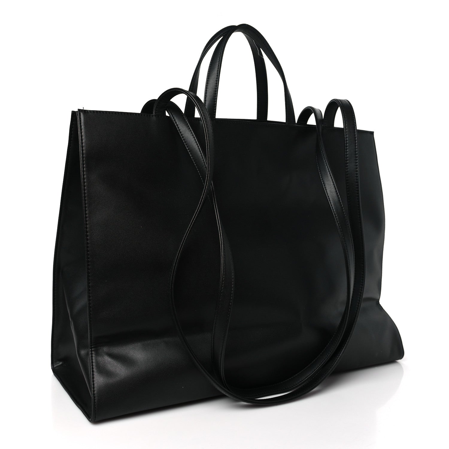 Telfar Vegan Leather Large Shopping Bag Black 3 of 9