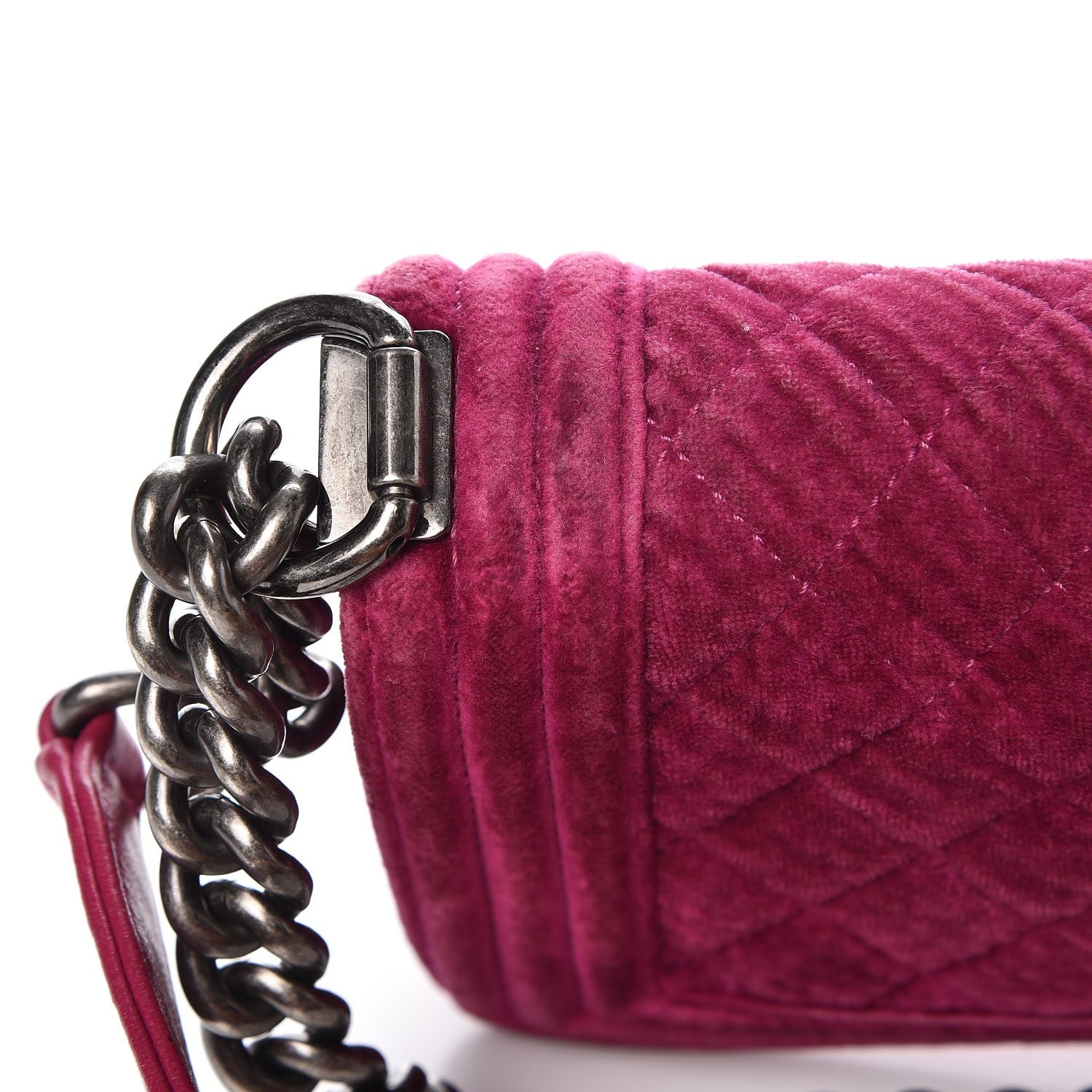 Chanel Velvet Quilted Small Boy Flap Fuchsia 11 of 11