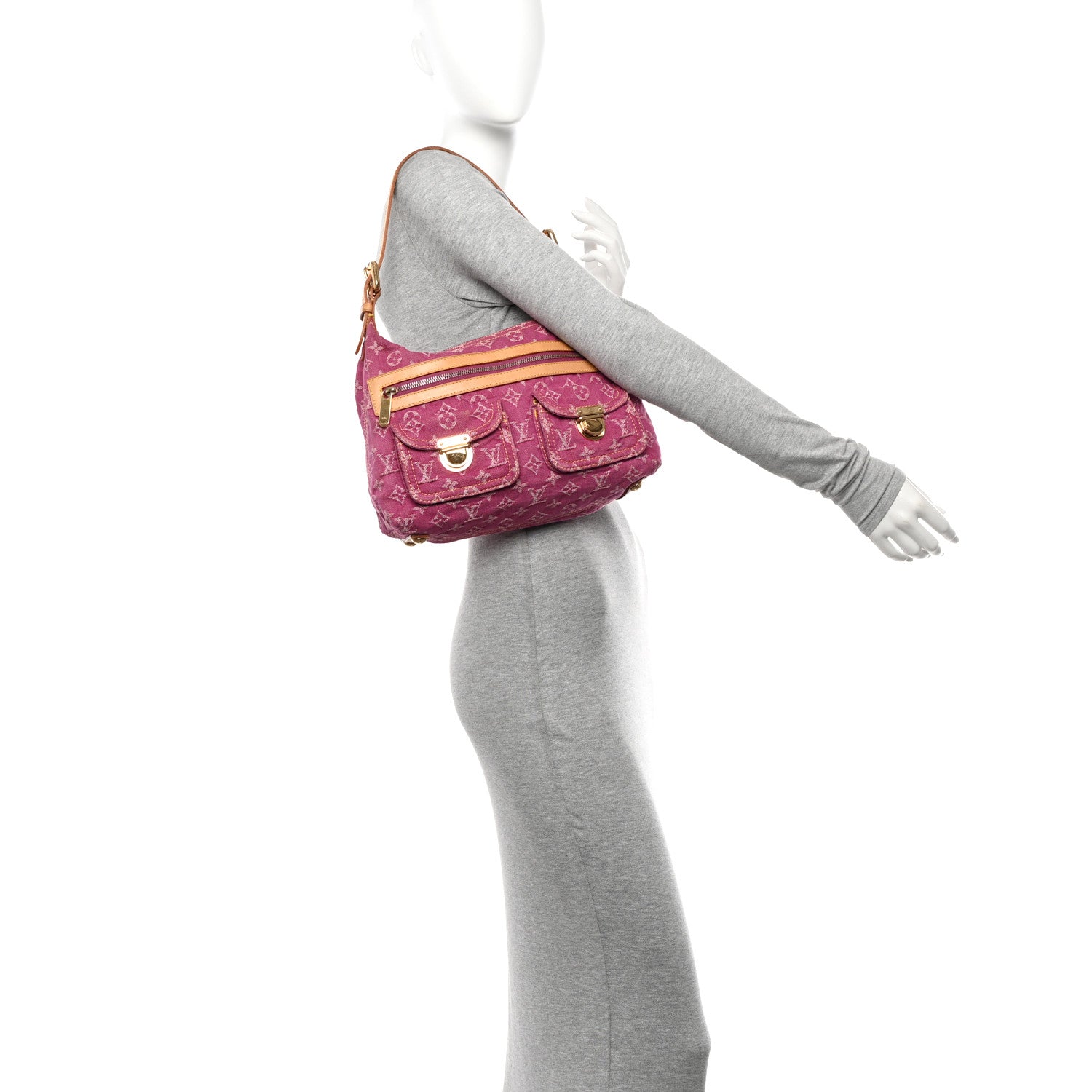 Louis Vuitton Denim Baggy PM Fuchsia 2 of 9