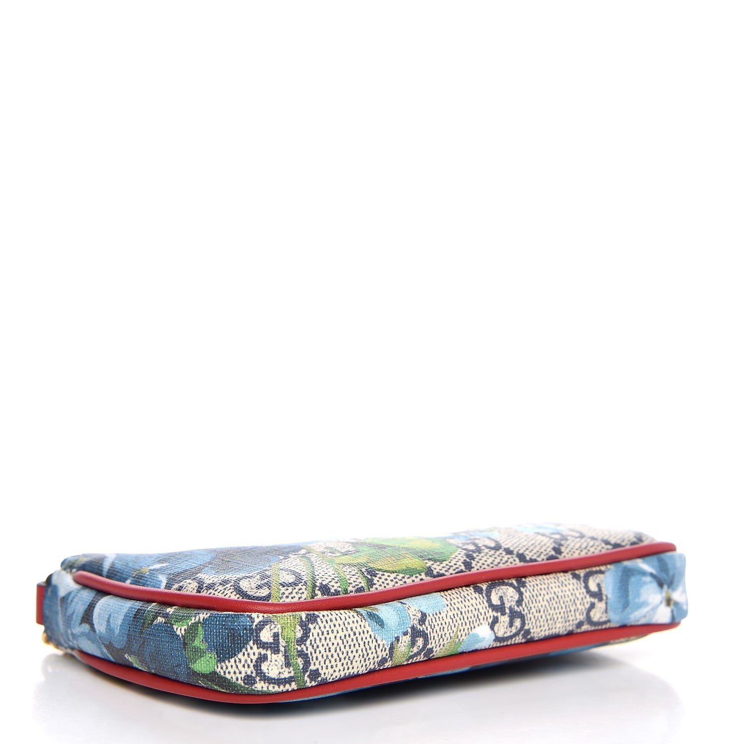 Gucci GG Supreme Monogram Blooms Mini Chain Bag Beige Blue Navy Hibiscus Red 4 of 8