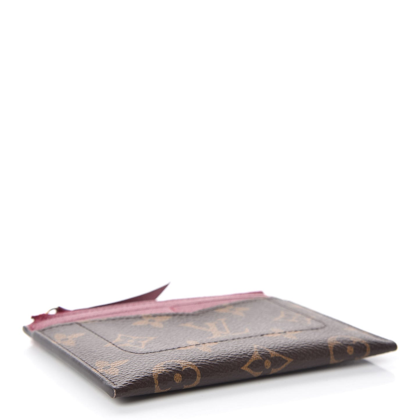 Monogram Zipped Card Holder Fuchsia