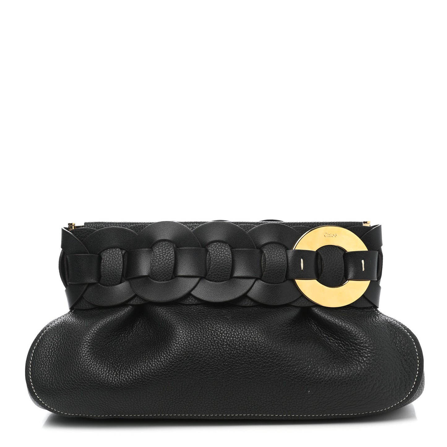Grained Calfskin Darryl Clutch Black