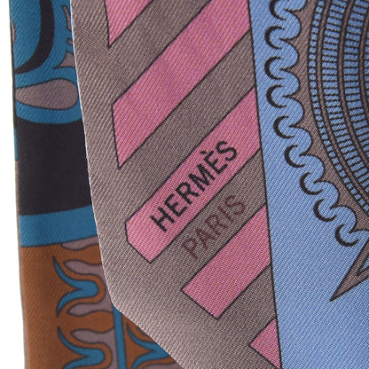 Hermes Silk Geometrie Cretoise Twilly Etoupe Marron Ciel 5 of 5