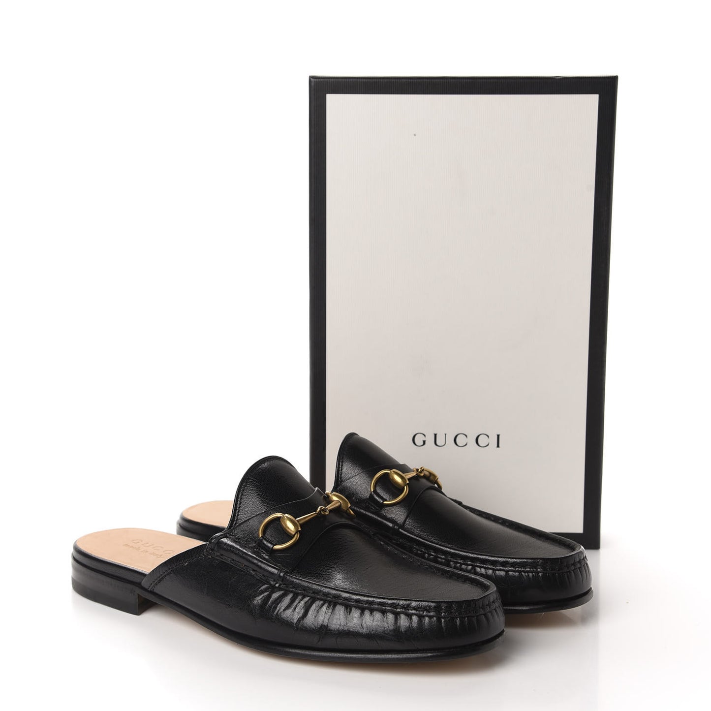 Goatskin Mens Horsebit Slippers 10.5 Black