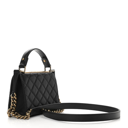 Chanel Goatskin Quilted Small Rita Top Handle Flap Black 3 of 12