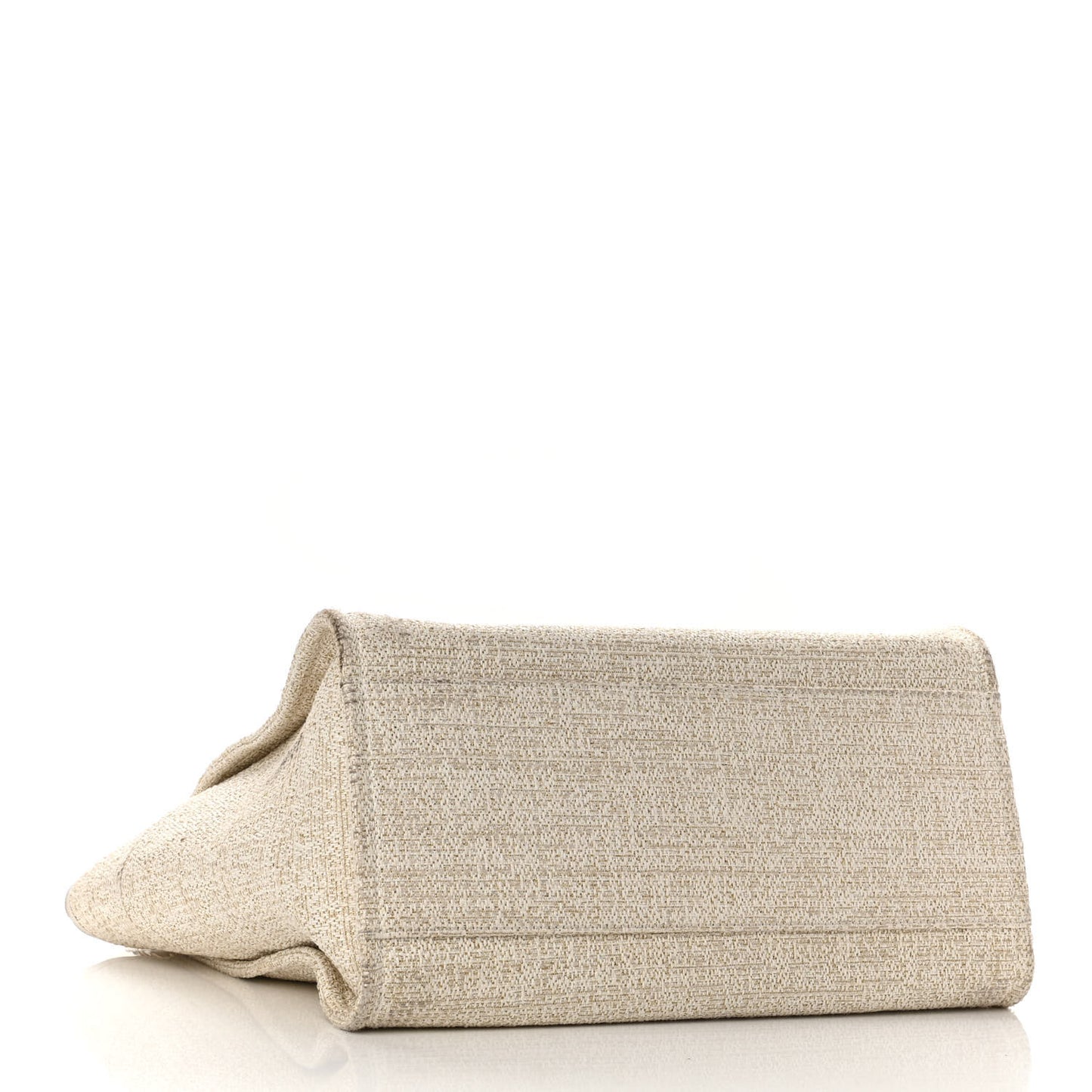 Lurex Boucle Medium Deauville Tote White