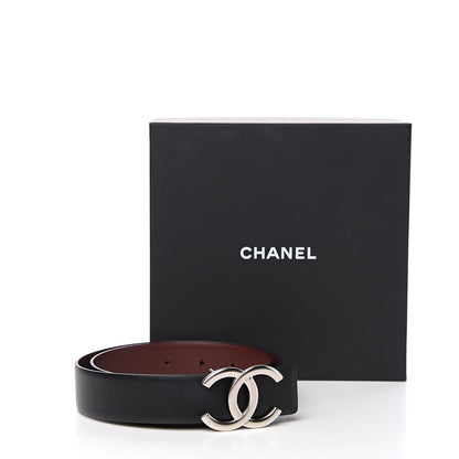 Chanel Calfskin CC Reversible Belt 70 Black Burgundy 6 of 6