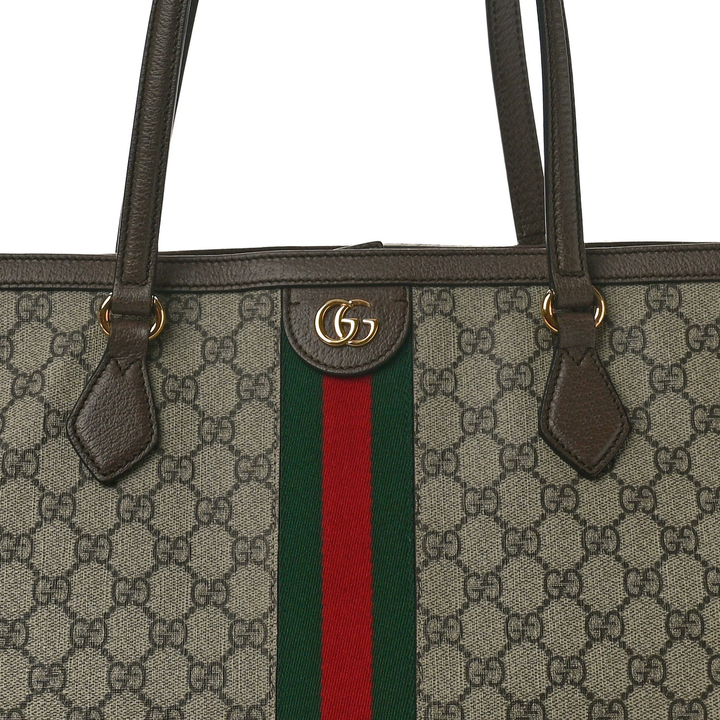 GG Supreme Monogram Medium Ophidia Shopping Tote Brown